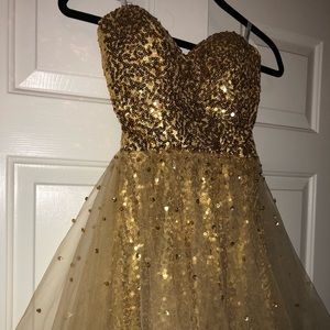 Gold Sequins Homecoming/Prom dress